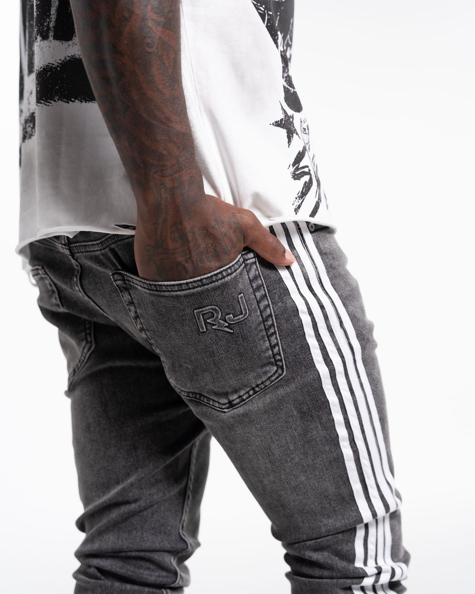 Relapse Jeans Stripes Skinny Denim Grey