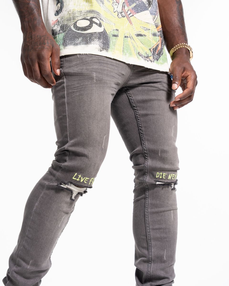 Relapse Jeans Live Fast Grey
