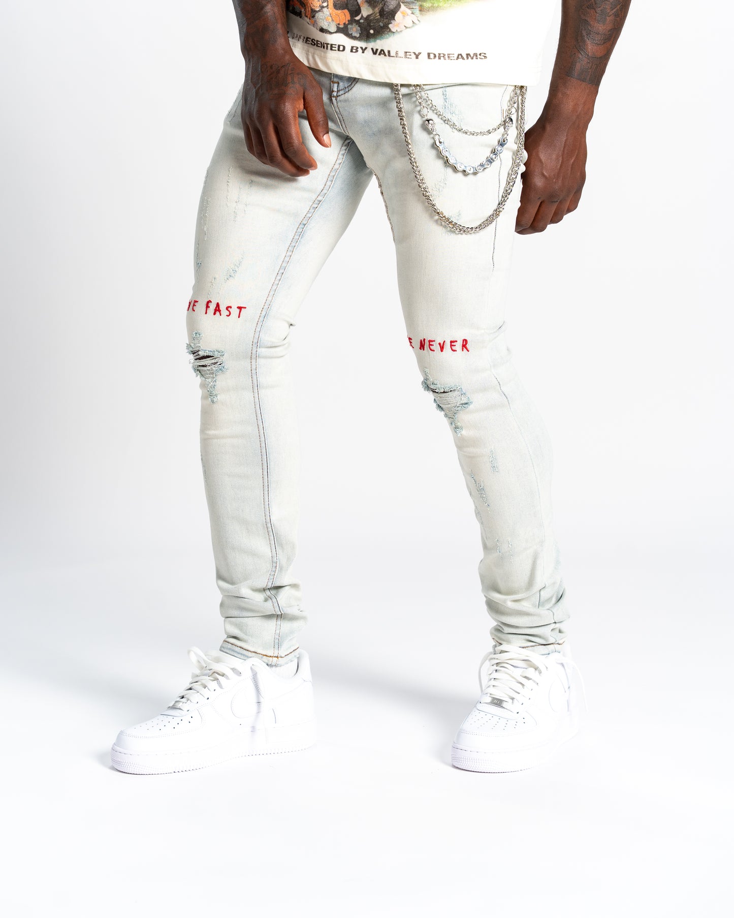 Relapse Jeans Live Fast Blue Red