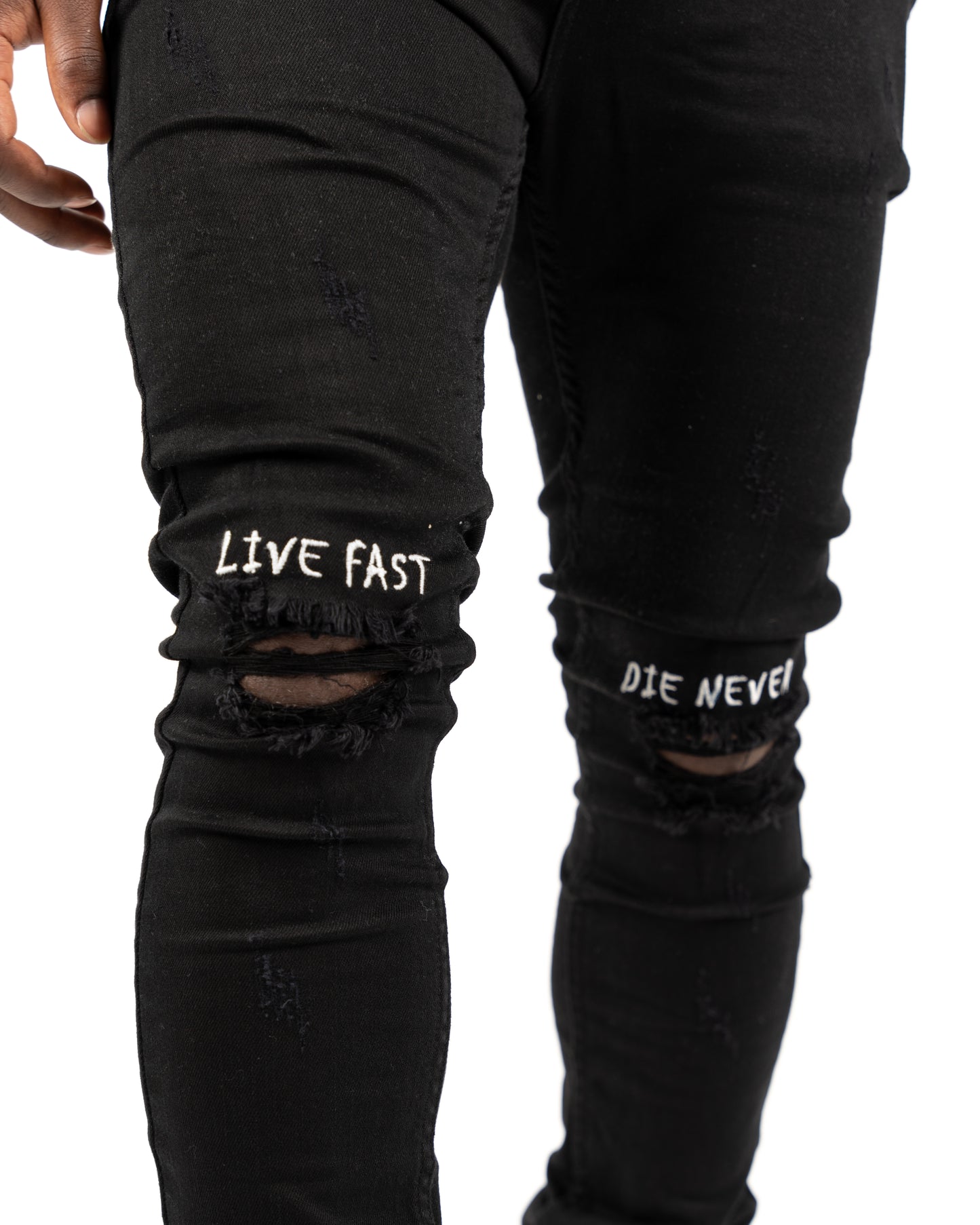 Live Fast Skinny Denim Black