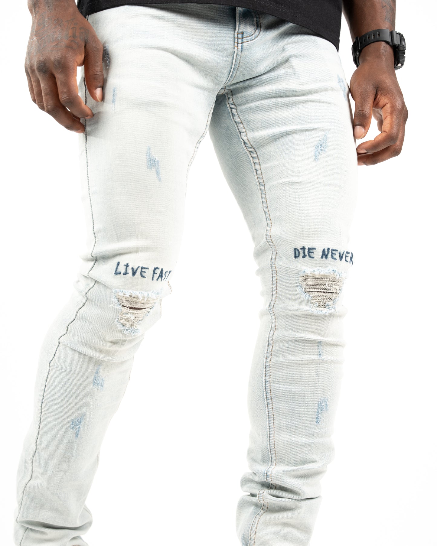 Live Fast Skinny Denim Blue