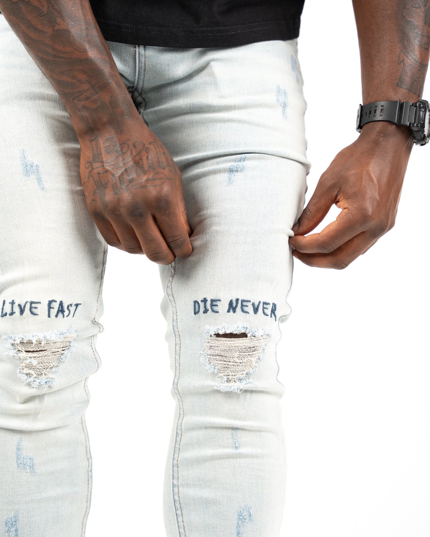 Live Fast Skinny Denim Blue