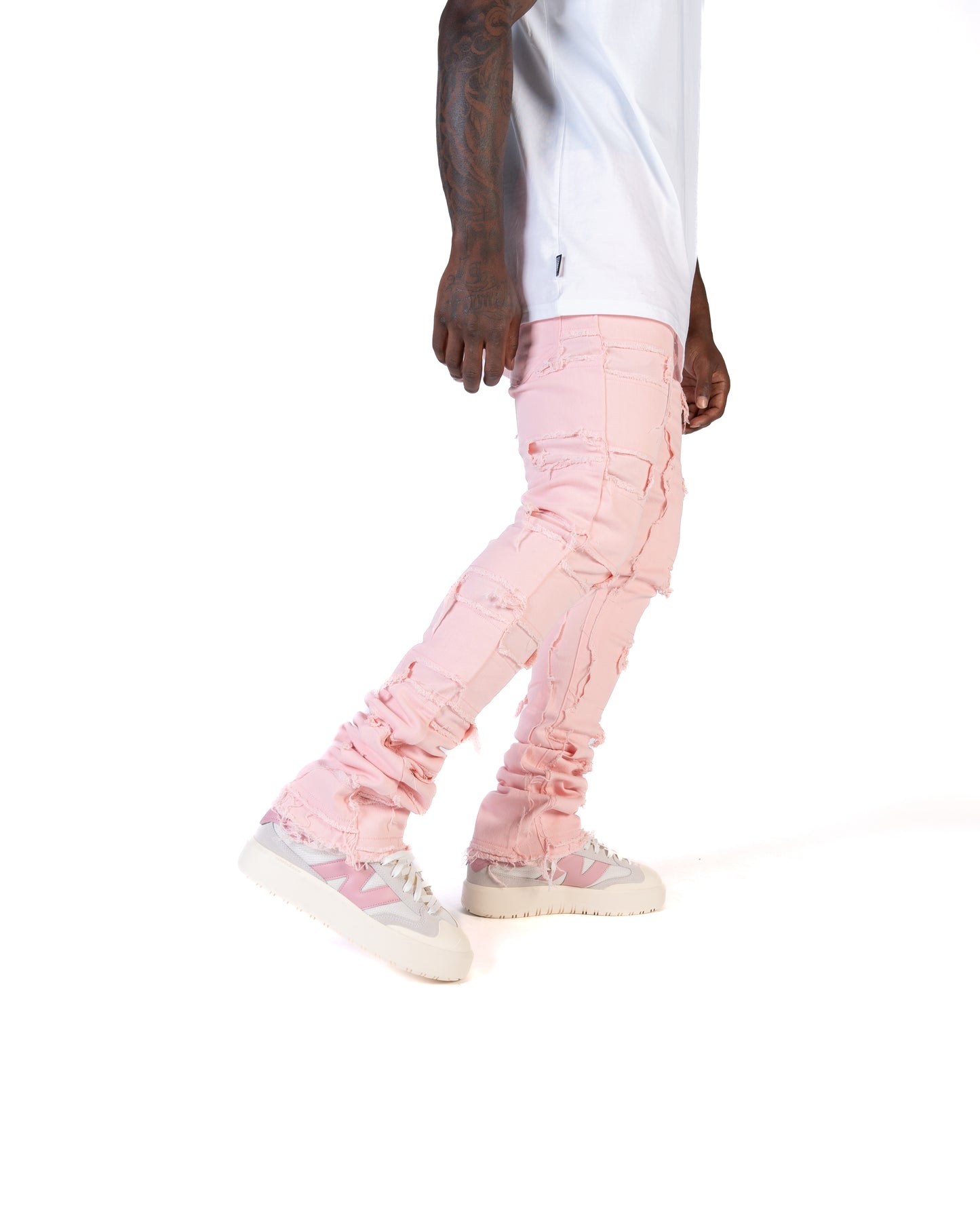 Shadow Stacked denim Pink