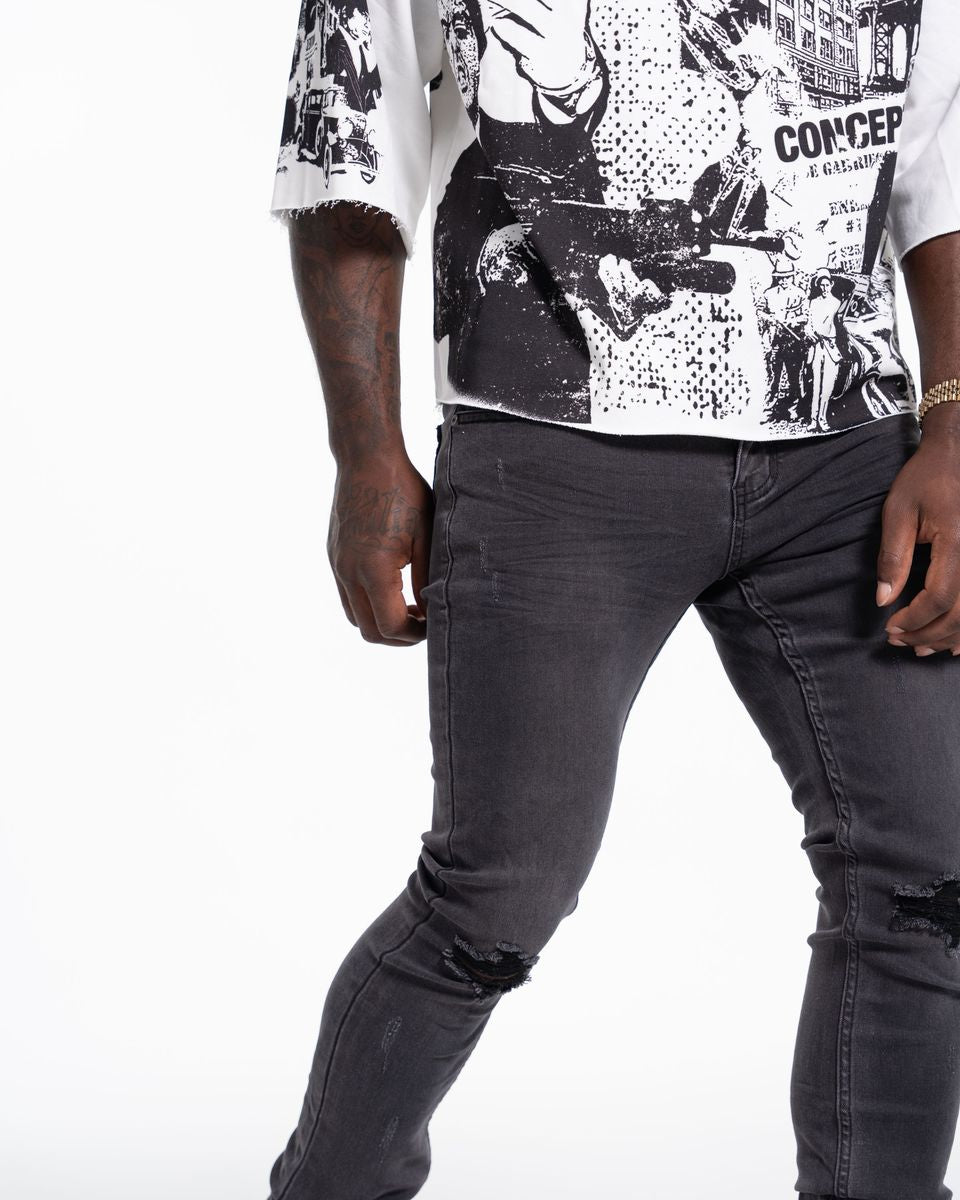 Relapse Jeans YAYA Skinny Denim charcoal grey ￼