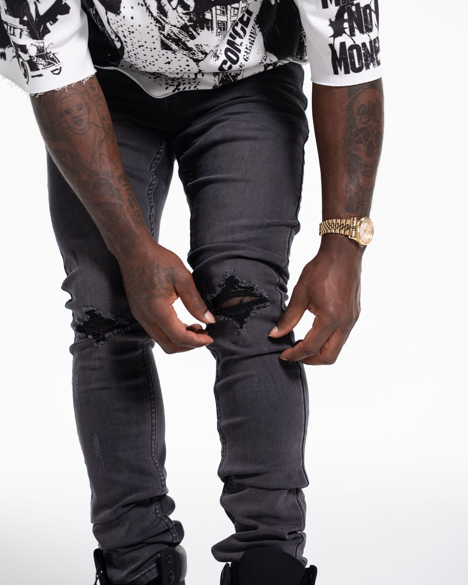 Relapse Jeans YAYA Skinny Denim charcoal grey ￼