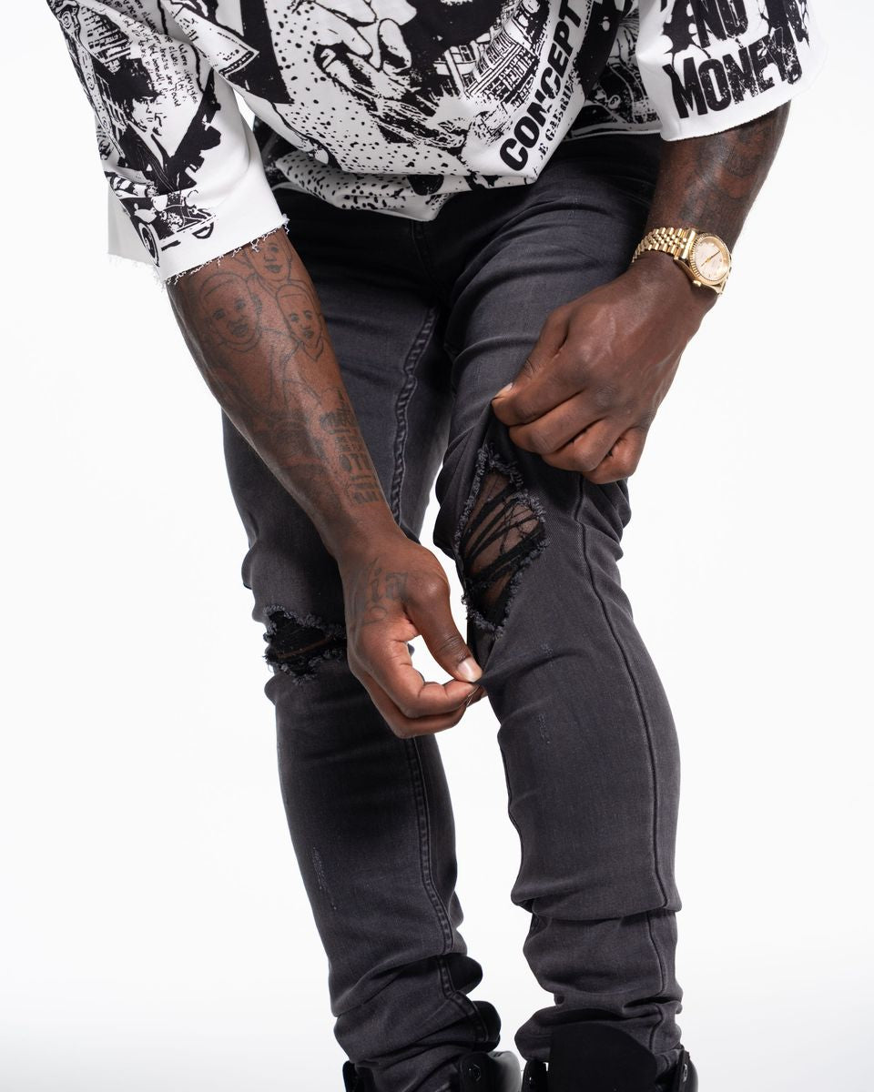 Relapse Jeans YAYA Skinny Denim charcoal grey ￼