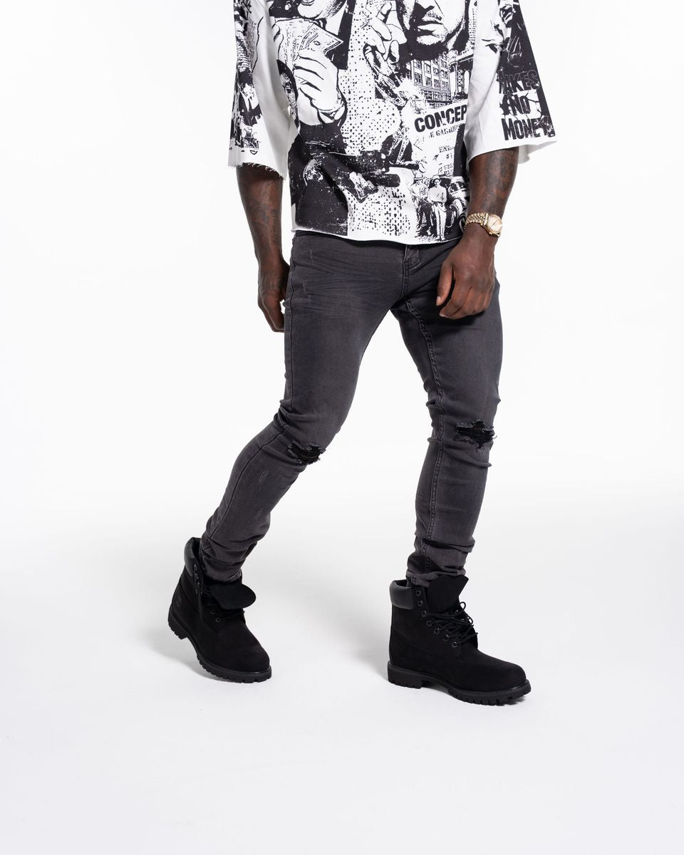 Relapse Jeans YAYA Skinny Denim charcoal grey ￼