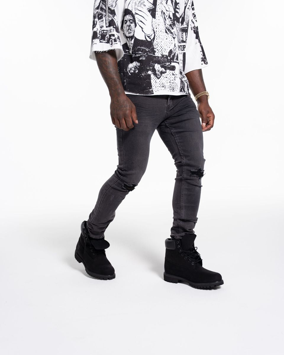 Relapse Jeans YAYA Skinny Denim charcoal grey ￼