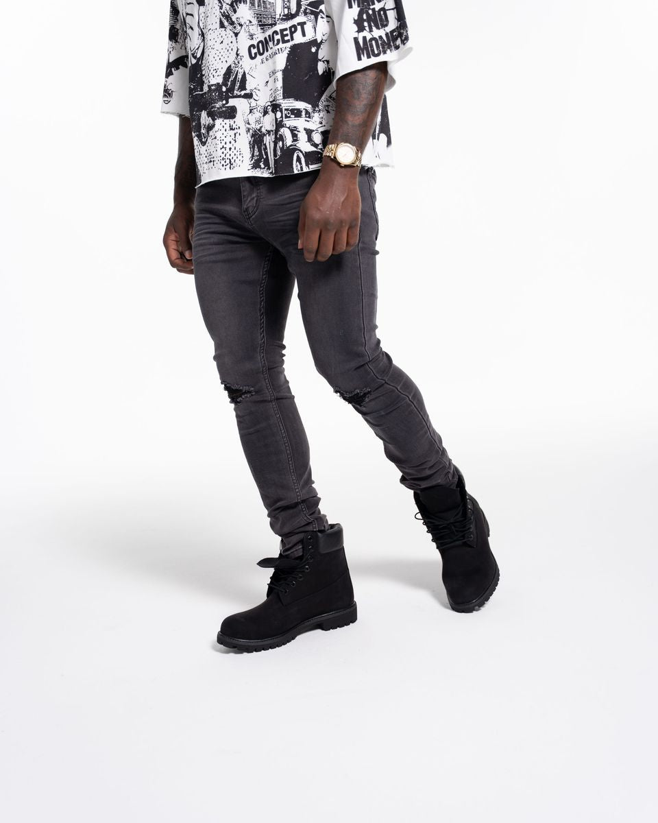 Relapse Jeans YAYA Skinny Denim charcoal grey ￼