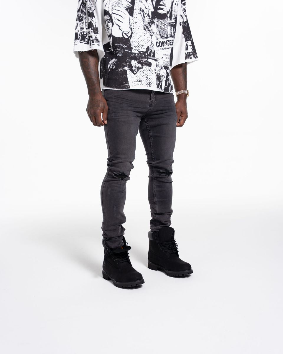 Relapse Jeans YAYA Skinny Denim charcoal grey ￼