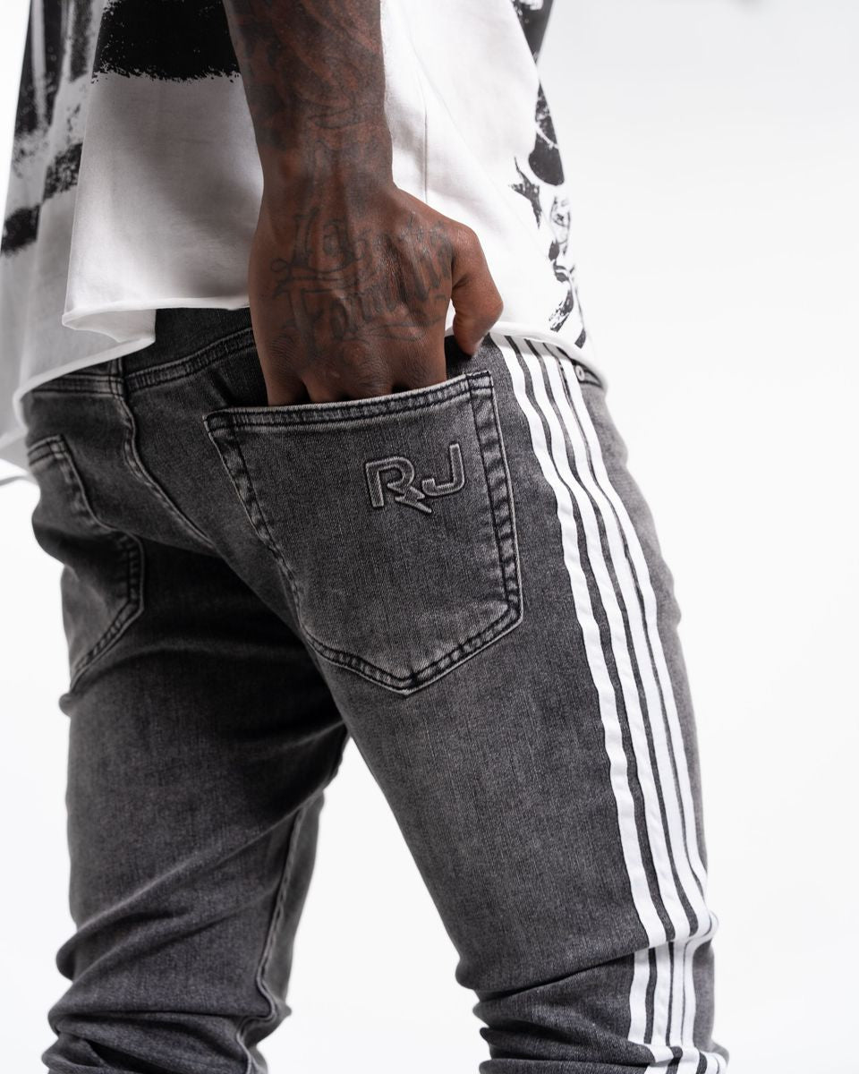 Relapse Jeans Stripes Skinny Denim Grey