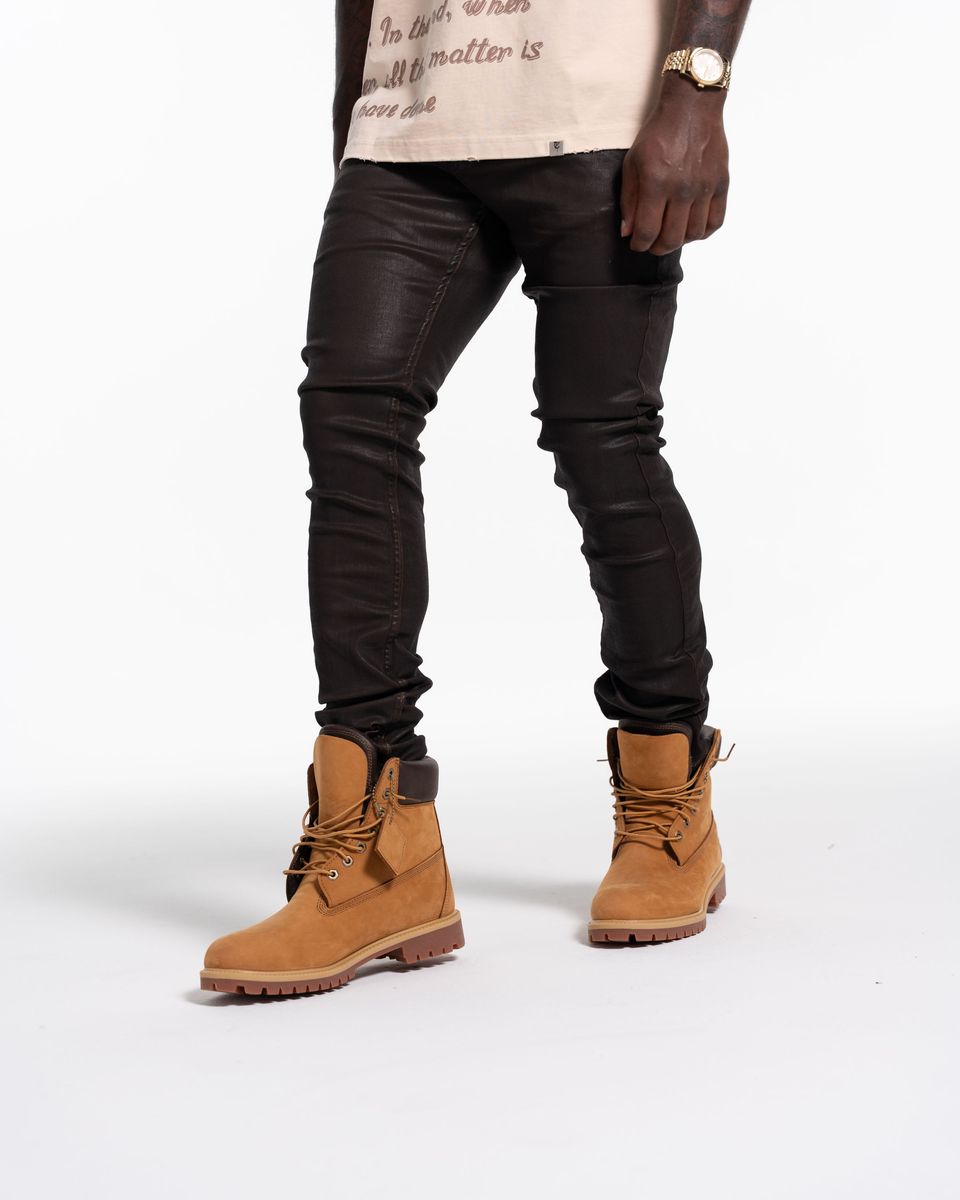 Relapse Jeans No More Wax Skinny Denim Brown