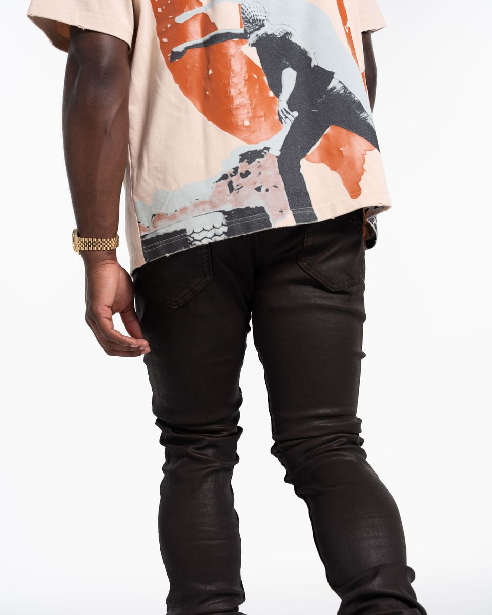 Relapse Jeans No More Wax Skinny Denim Brown