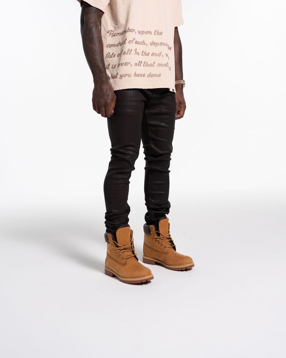 Relapse Jeans No More Wax Skinny Denim Brown
