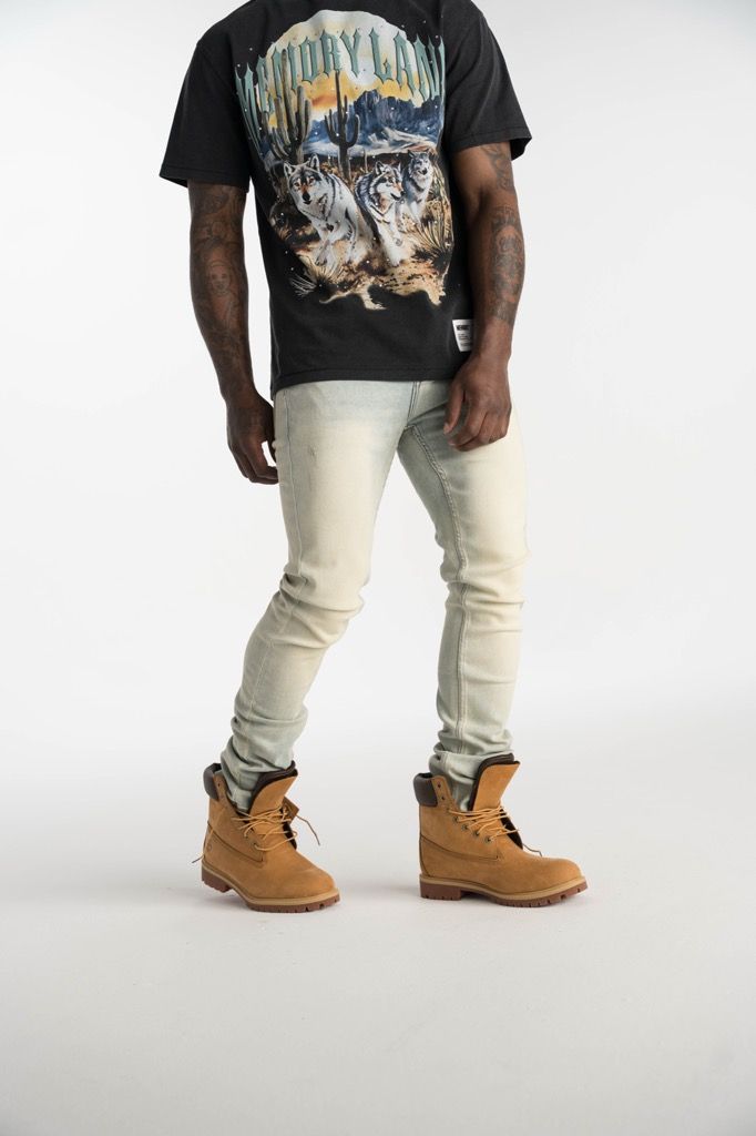 Relapse Jeans Sam Sand Wash Skinny Denim