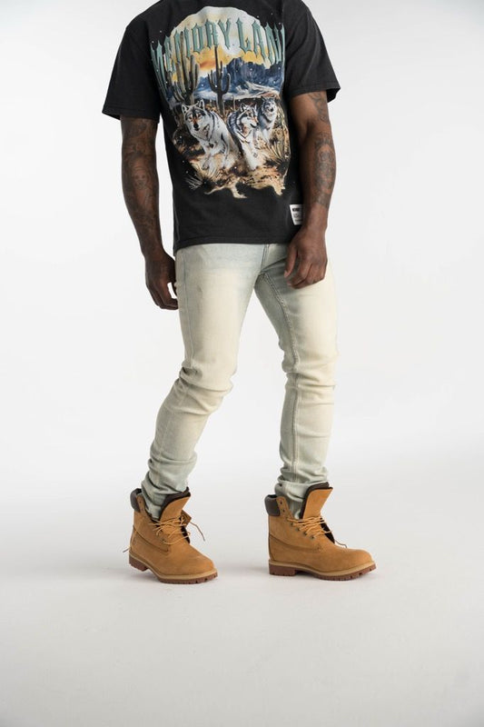 Relapse Jeans Sam Sand Wash Skinny Denim