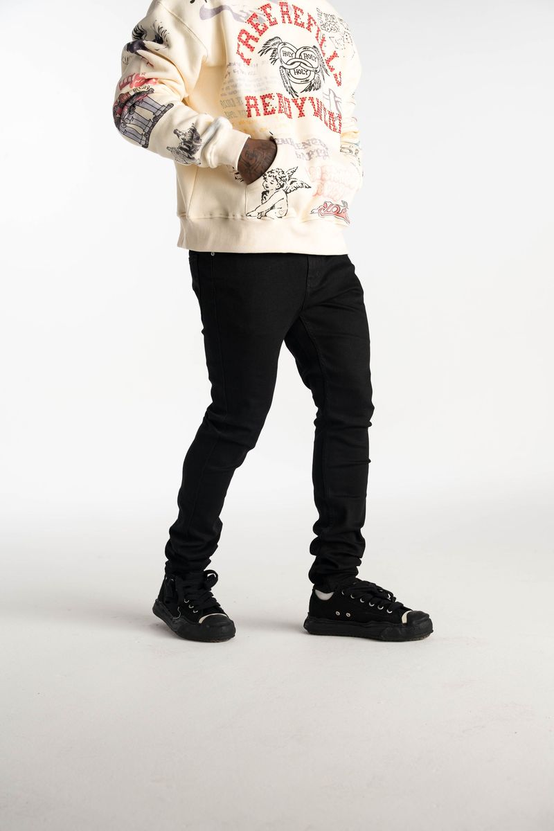 Relapse Jeans Alex Jet Black Skinny Denim