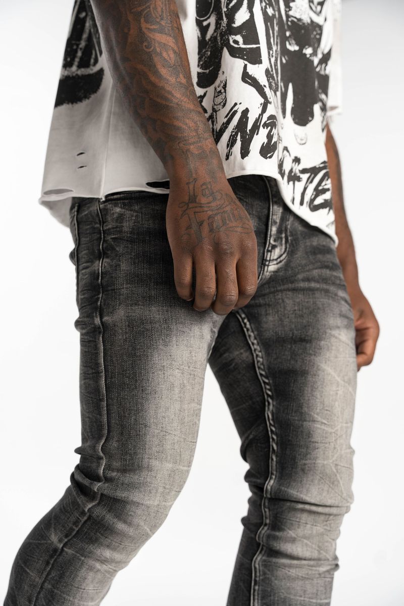 Relapse Jeans Flame Feded Black Skinny Denim