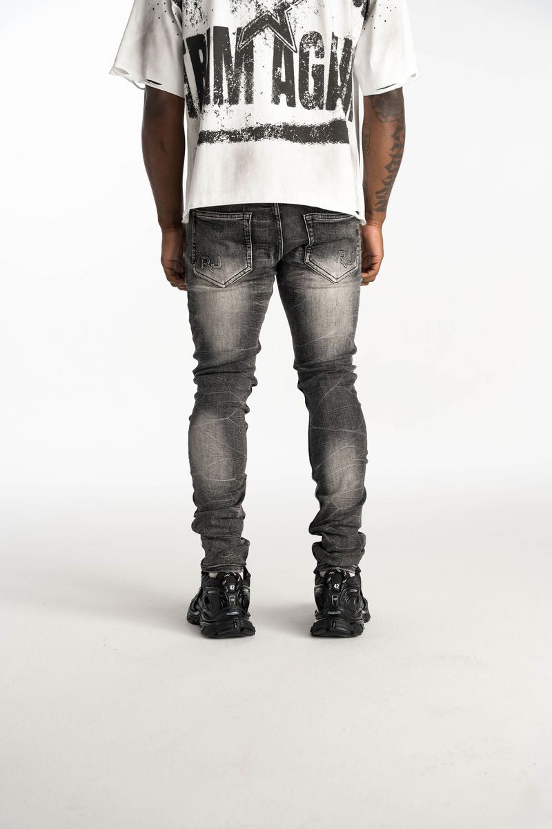 Relapse Jeans Flame Feded Black Skinny Denim